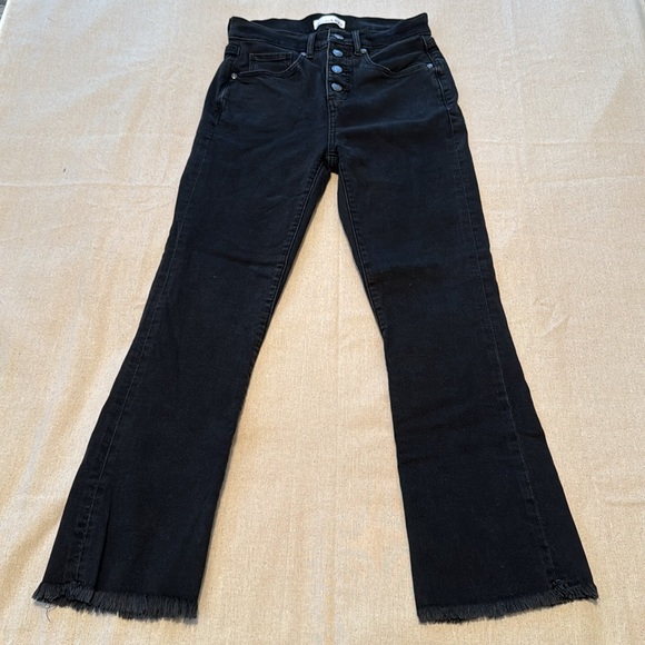 Ann Taylor LOFT Flare Crop Black Denim Jeans - Picture 5 of 8
